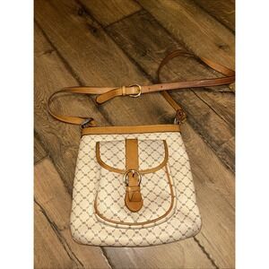 Rioni Daily tourist Ivory Print Pebble‎ Leather Crossbody Shoulder Bag